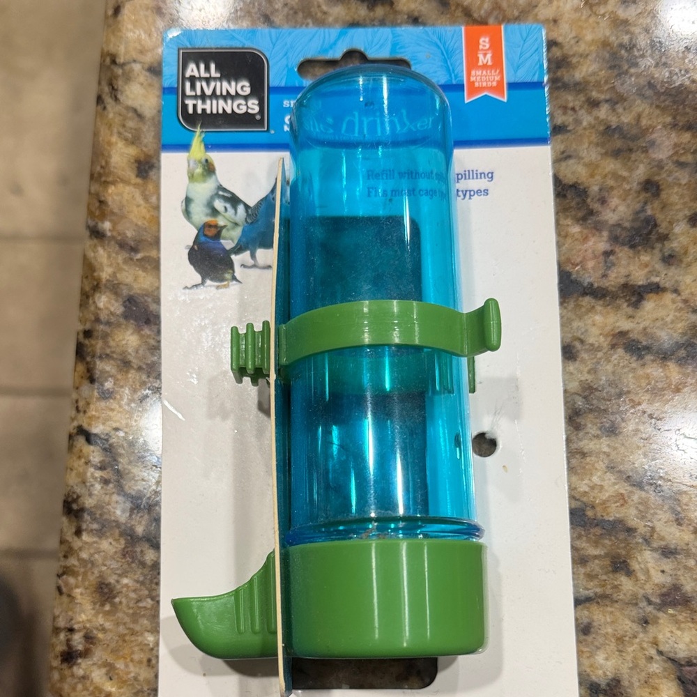 Blue and Green Bird Waterer